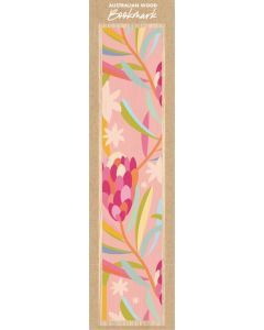 Proteas On Pink Wooden Bookmark