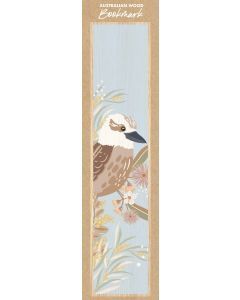 Kookaburra On Blue Wooden Bookmark