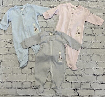 Kissy Kissy- Sophie la Girafe Stripe Zip Footie