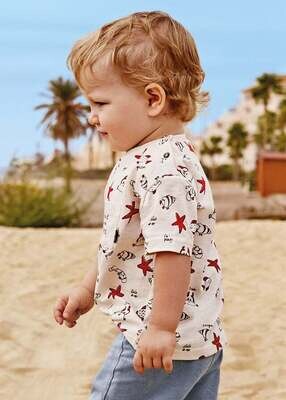 Mayoral- Baby- Ecofriends Printed Skater Fit T-Shirt &amp; Embroidered Motif Shorts