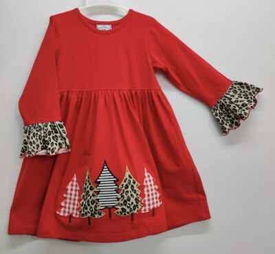 Three Sisters- Christmas Tree Applique Dress