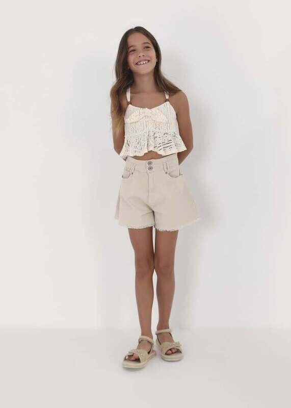 Mayoral- Junior- High Waisted Cotton Shorts