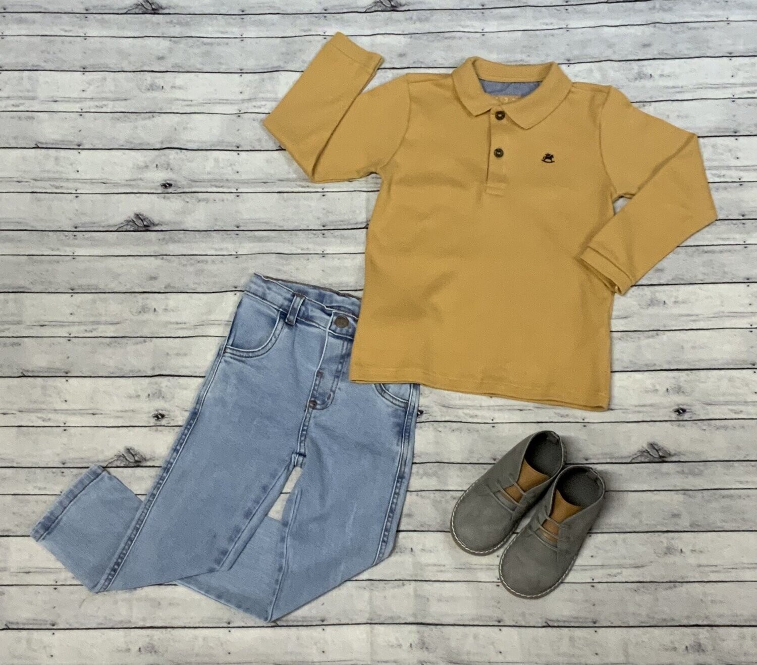 Up Baby- Long Sleeve Jersey Cotton Polo