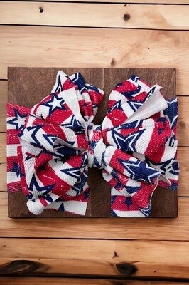 Kids Charm- Stars &amp; Stripes Printed Big Tassel Headband