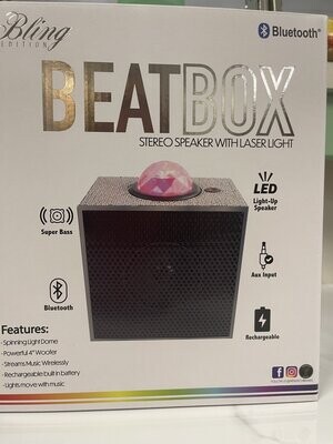 Trend Tech -Bling Edition: Beatbox Stereo Speaker w/Laser Light Show