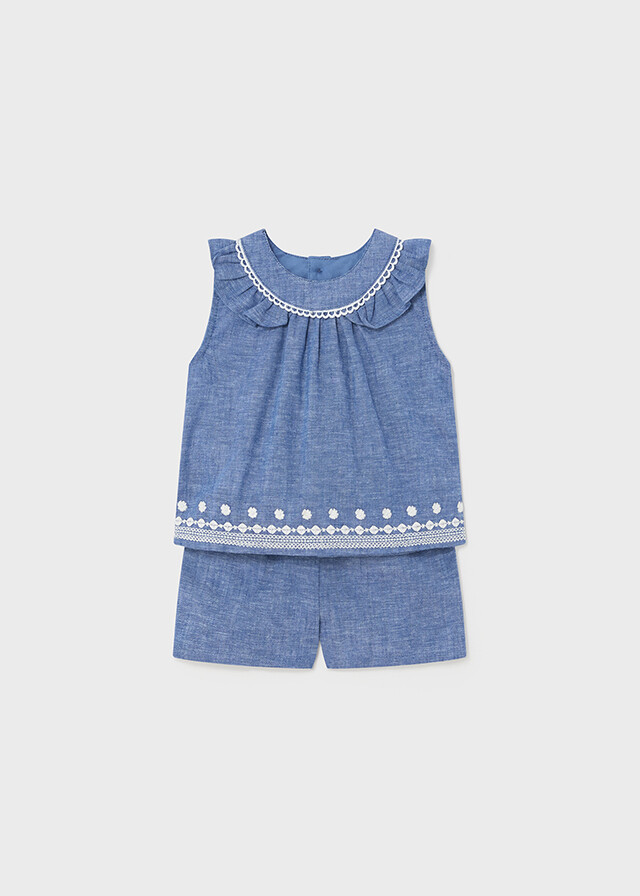 Mayoral- Baby- 2PC Embroidery Linen Set
