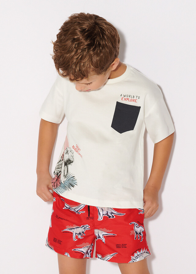 Mayoral- Mini- Ecofriends Graphic Tee &amp; Printed Swim Trunks