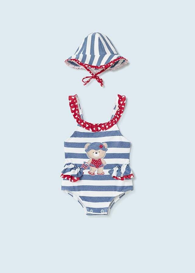 Mayoral- Newborn- Girl Printed Swimsuit w/Hat