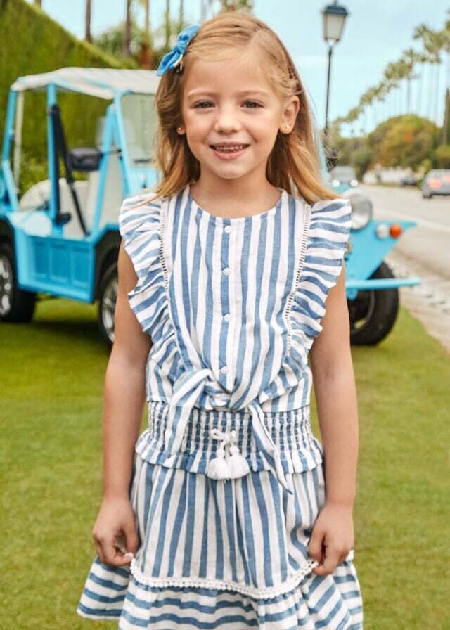 Mayoral- Mini- Printed Sleeveless Ruffled Top &amp; Skirt