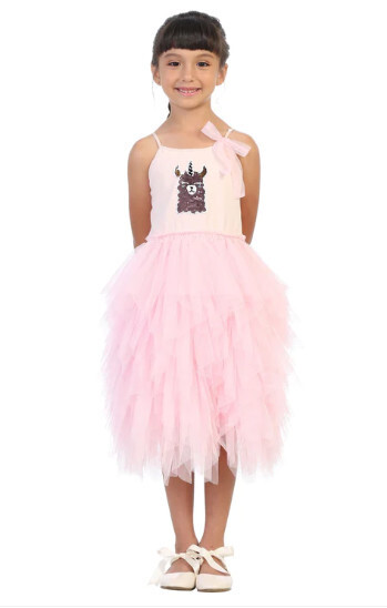 Chewy Kids Wear- Llama-Corn Flip Sequin Tutu Dress