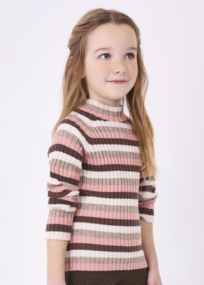Mayoral- Mini- Mock Neck Ribbed Knit Sweater