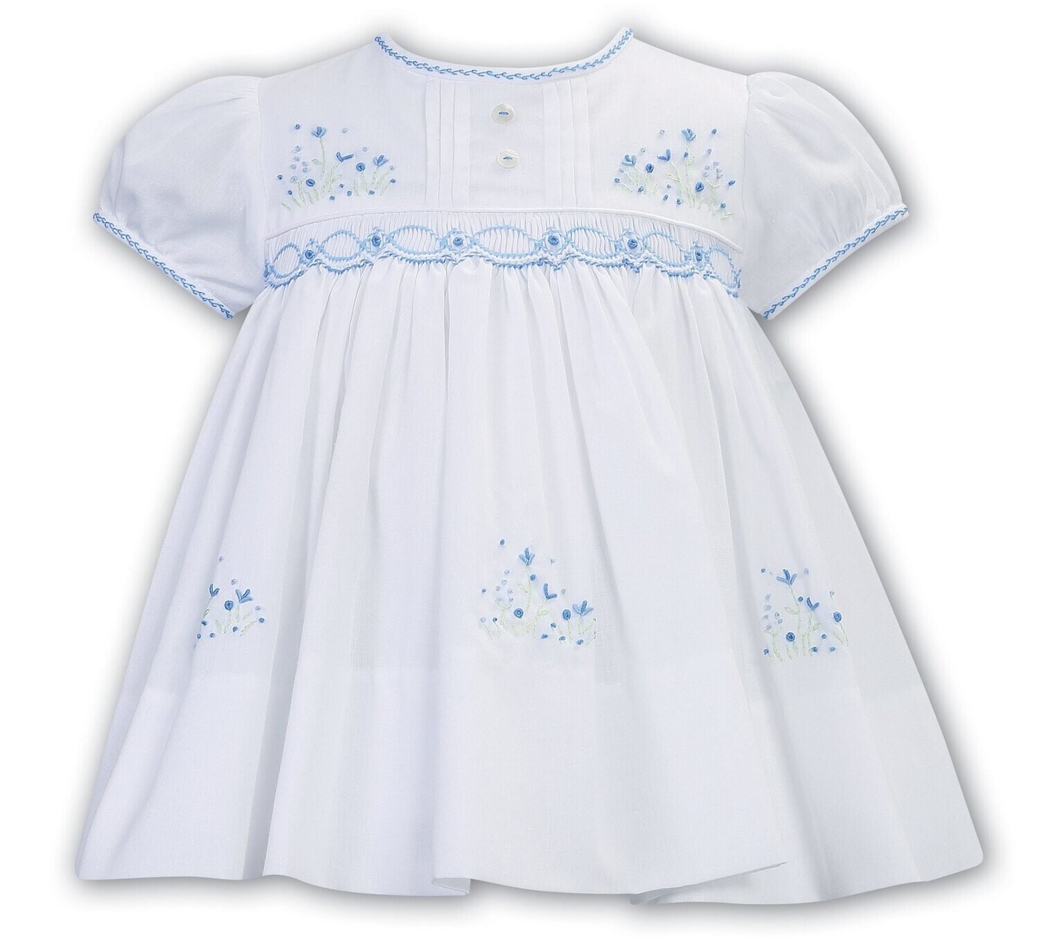 Sarah Louise- Hand Embroidered Rosettes w/ Smocking Dress
