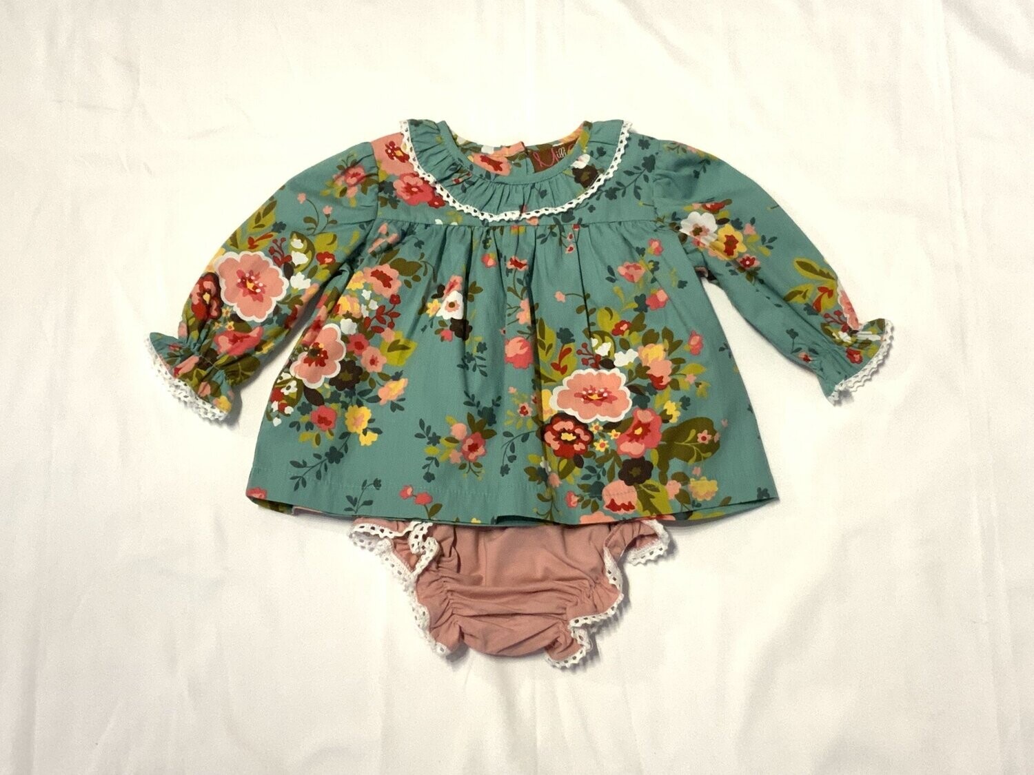Millie Jay- L/S Bloomer Set, Style: 635, Color: Rosie Posie, Size: 3M