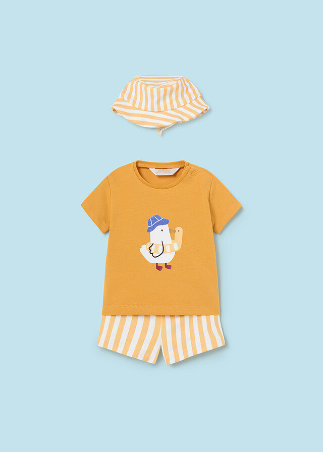 Mayoral- Newborn- Boy 3PC Swim Set w/Hat