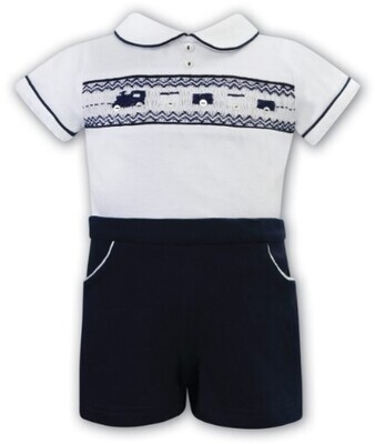 Sarah Louise- Pima Cotton Smocked Short Set