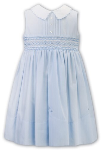Sarah Louise- Pintuck Smocked Embroidered Dress