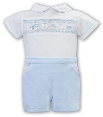 Sarah Louise- Pima Cotton Smocked Short Set