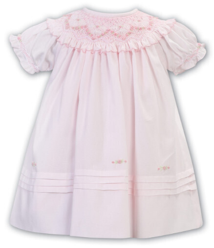 Sarah Louise- Bishop Hand Smock Dress w/Bullion Flowers