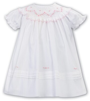 Sarah Louise- Bishop Hand Smock Dress w/Bullion Flowers