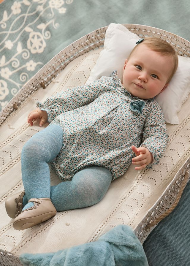 Mayoral- Newborn- Floral Bodysuit w/Tights Set