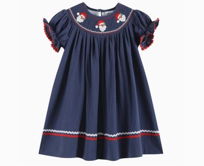 Lil Cactus- Santa Bishop Smocked Dress