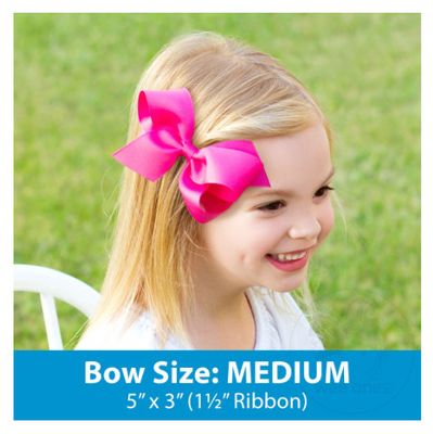 Wee Ones- Grosgrain Pink Christmas Print Bow