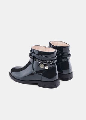 Mayoral- Mini- Girl Chain Patent Leather Boots