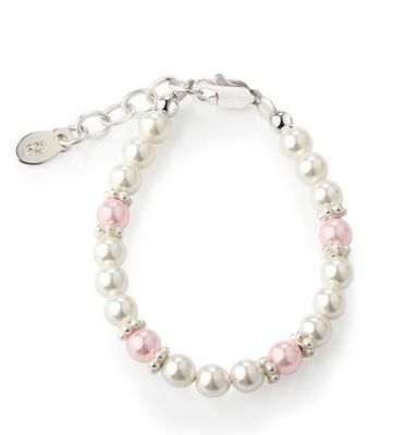 Cherished Moments- Addie Sterling Silver High-End Austrian Simulated Pearl Bracelet