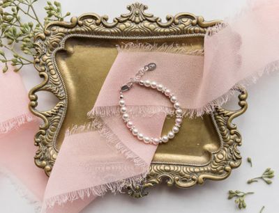 Cherished Moments- Addie Sterling Silver High-End Austrian Simulated Pearl Bracelet