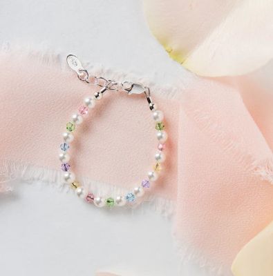 Cherished Moments- Daniela Sterling Silver Crystal Pearl Bracelet