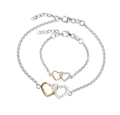 Cherished Moments - Mom &amp; Me  Sterling Silver Bracelet