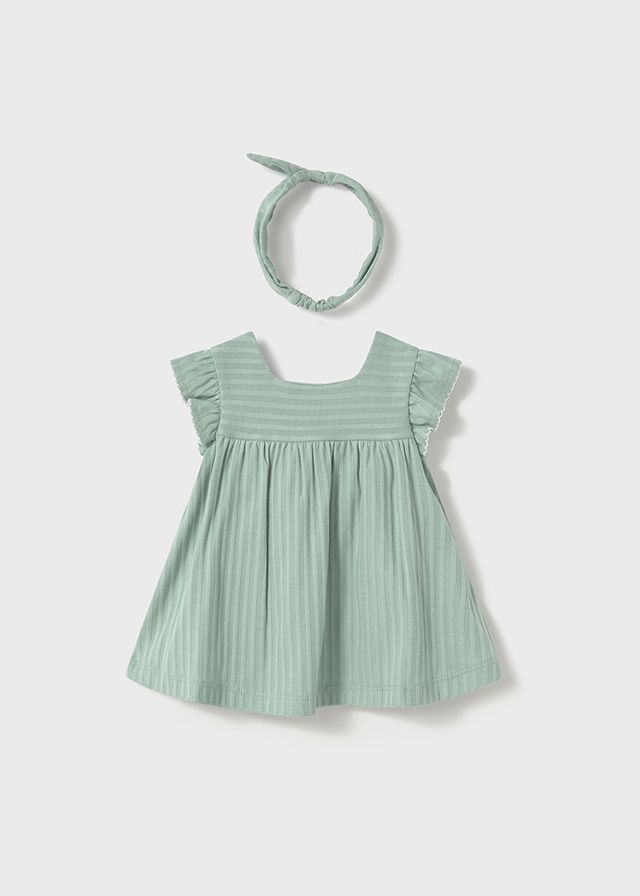 Mayoral- Newborn- Button Dress with Headband