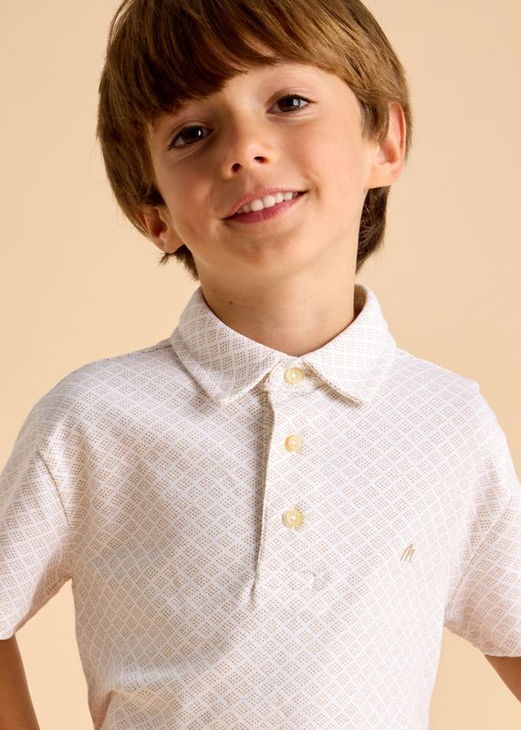  Mayoral- Mini- Boy Geometric Print Polo Shirt