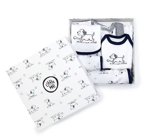 Little Me- Puppy Toile 6PC Gift Box