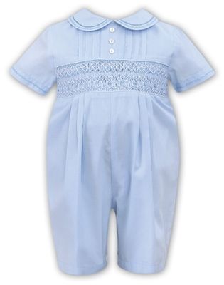 Sarah Louise- Smocked Romper Peter Pan Collar