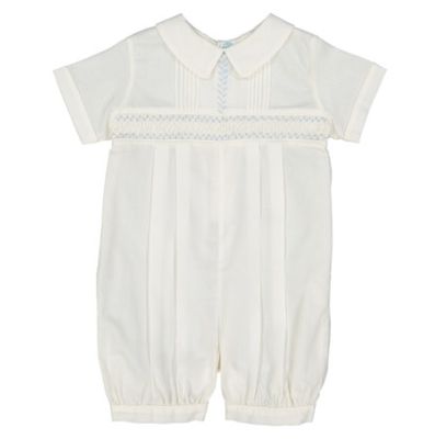 Feltman Brothers- Boys Vintage Smocked Romper, Bonnet &amp; Booties