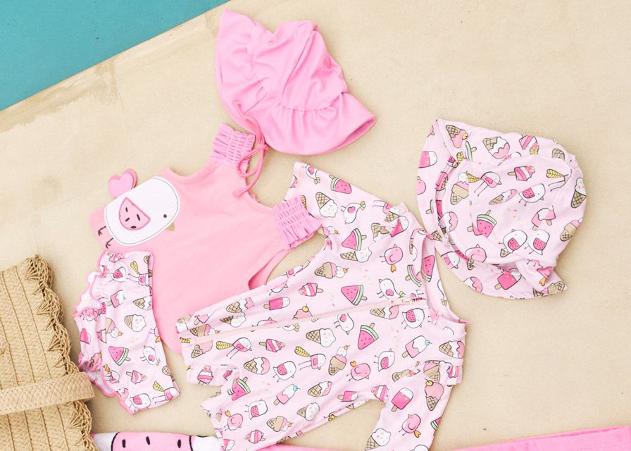 Mayoral- Newborn- Sun Protection Swim Romper with Hat