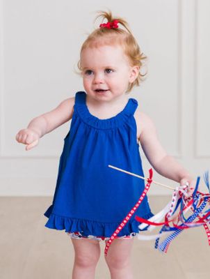 RuffleButts- Star-Spangled Knit Swing Top and Bloomer Set