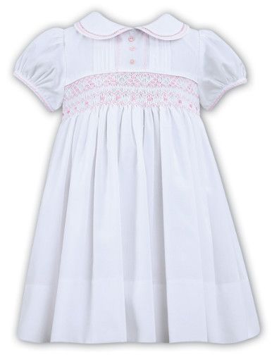 Sarah Louise- Hand Embroidery &amp; Smocked Dress w/Peter Pan Collar