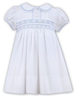 Sarah Louise- Hand Embroidery &amp; Smocked Dress w/Peter Pan Collar