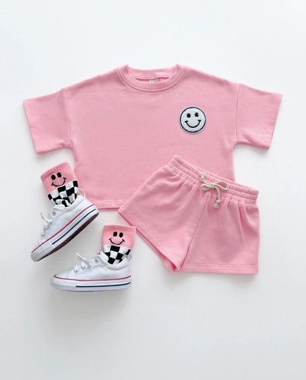 Lucky Panda Kids- Smiley Short Set