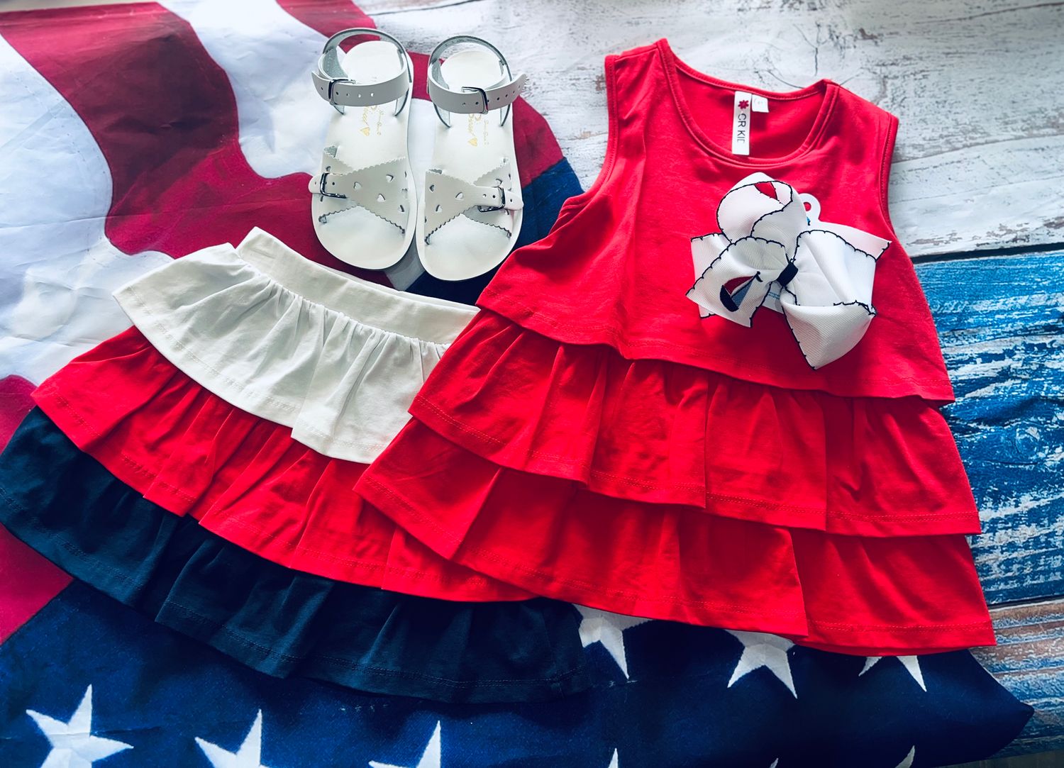 CR Kids- 3 Tier Top &amp; Skort Set