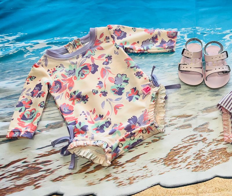 RuffleButts- Princess Meadow One Piece Rash Guard L/S UPF50+