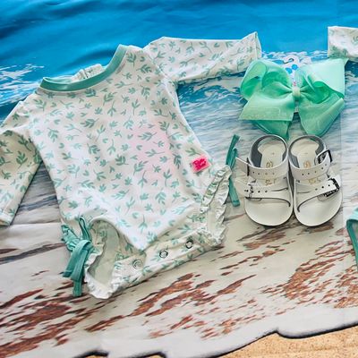 RuffleButts- Whimsical Charm One Piece Rash Guard L/S UPF50+