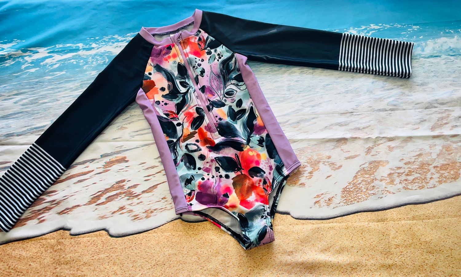 Noruk- Long Sleeve One-Piece Rashguard  Swimsuit UV50+