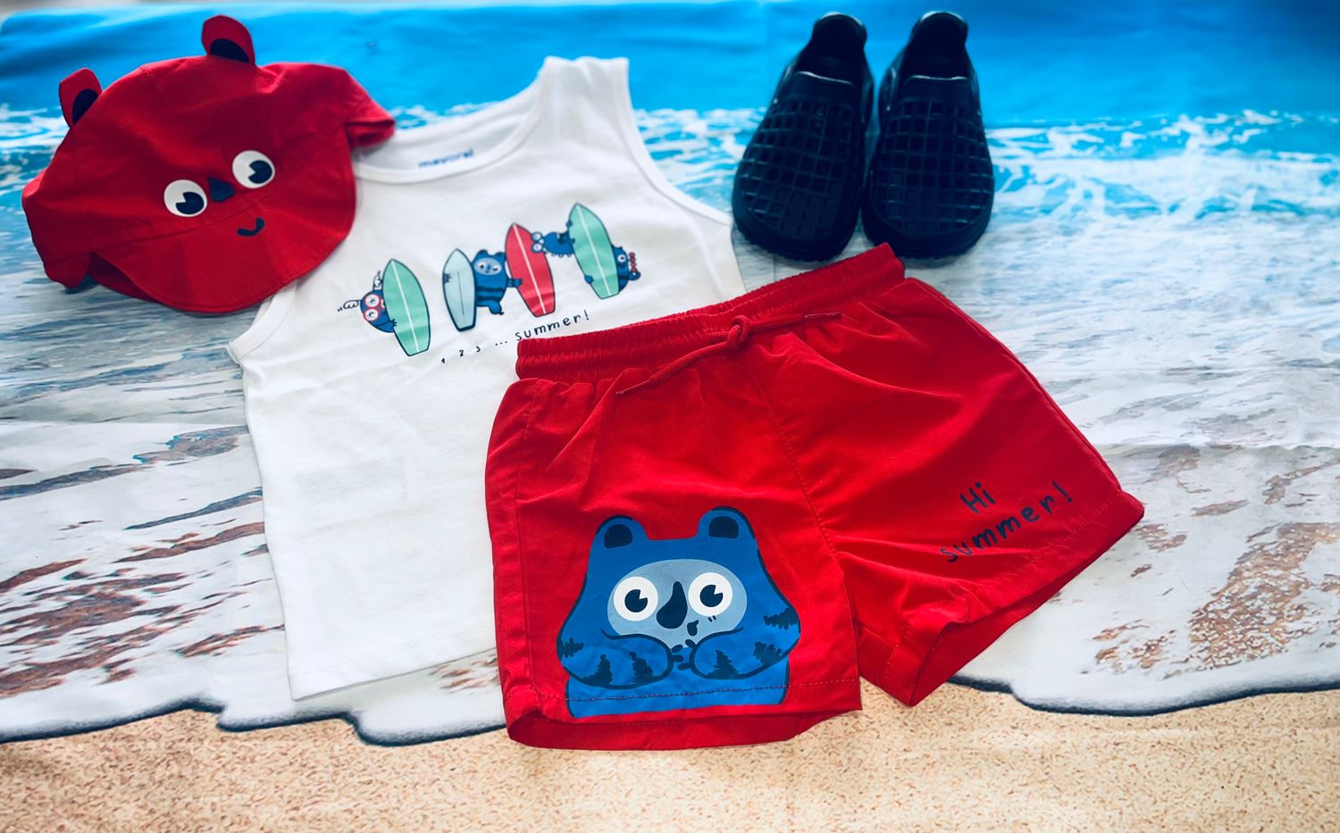 Mayoral- Baby- Interactive Surf Tank &amp; Swim Trunk w/Hat Better Cotton