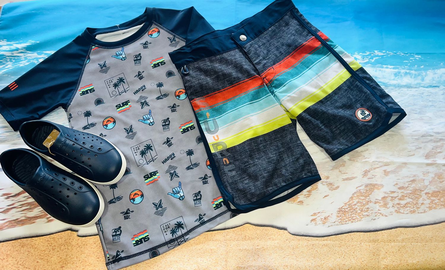 Noruk- S/S Rashguard T-Shirt UV50+ &amp; Boardshorts Swim