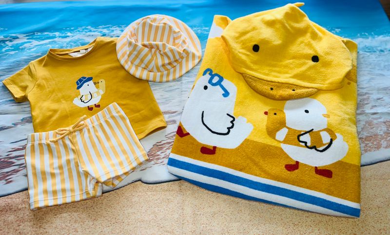 Mayoral- Newborn- Boy 3PC Swim Set w/Hat
