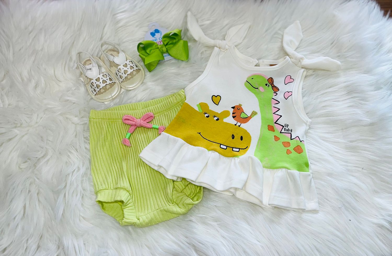 Up Baby- Dino Princess Short Set