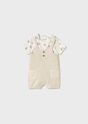 Mayoral- Newborn- Simulated Dungaree Romper